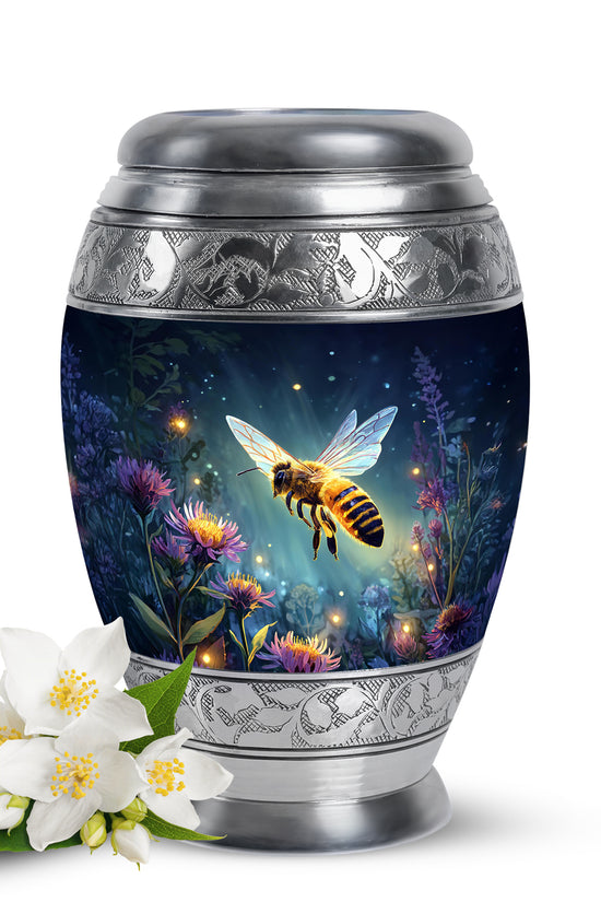 Blue Venerable Bee Cremation Urns for Human Ashes - 10-inch, 200 cu in - Karyliz