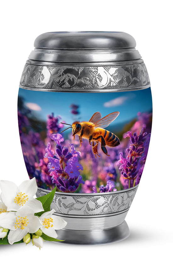 Personalized Magnificent Bee Cremation Urns - Blue 10-inch, 200 cu in - Karyliz