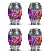 Misty Blue Bee Cremation Urn urn with complimentary velvet bag - regal bee design with crown-inspired accents - 10 inch aluminum urn for cremated remains