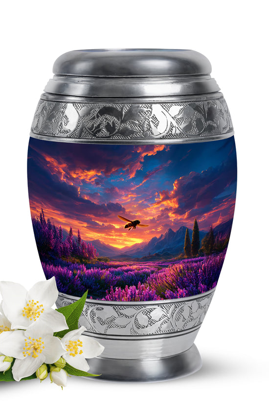 Personalized Bee Cremation Urns - Eminent Blue 10-inch, 200 cu in - Karyliz