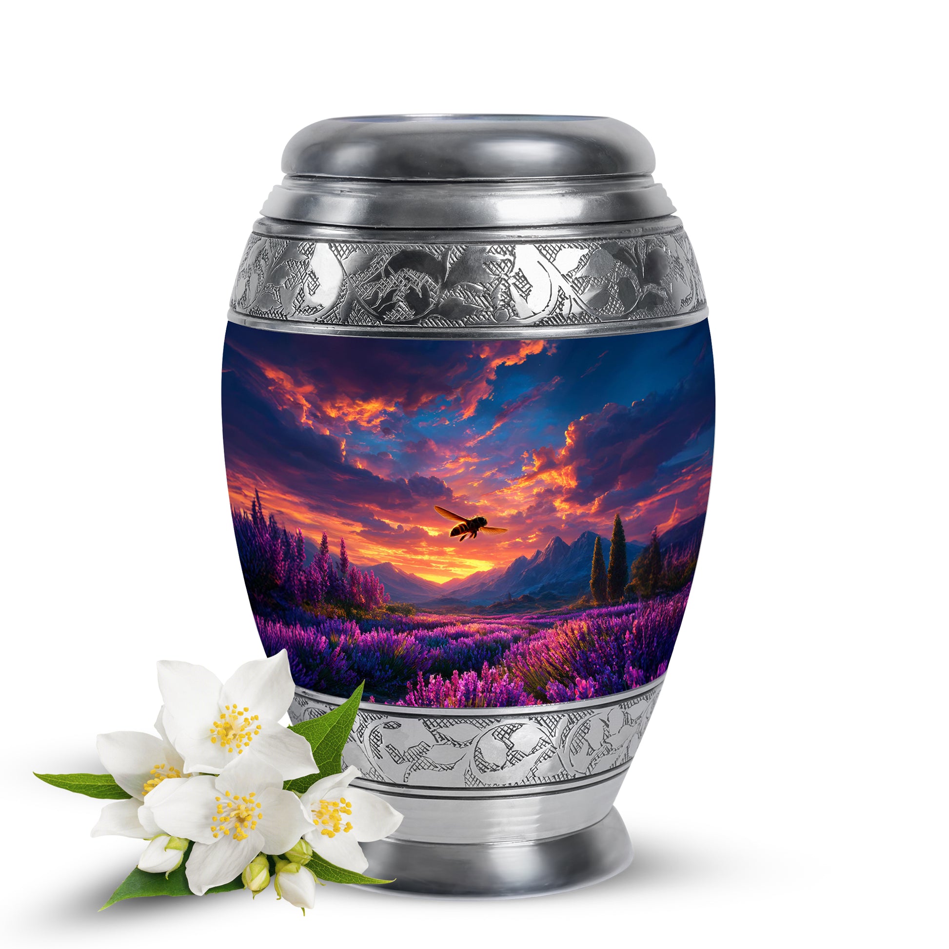 Personalized Bee Cremation Urns - Eminent Blue 10-inch, 200 cu in - Karyliz