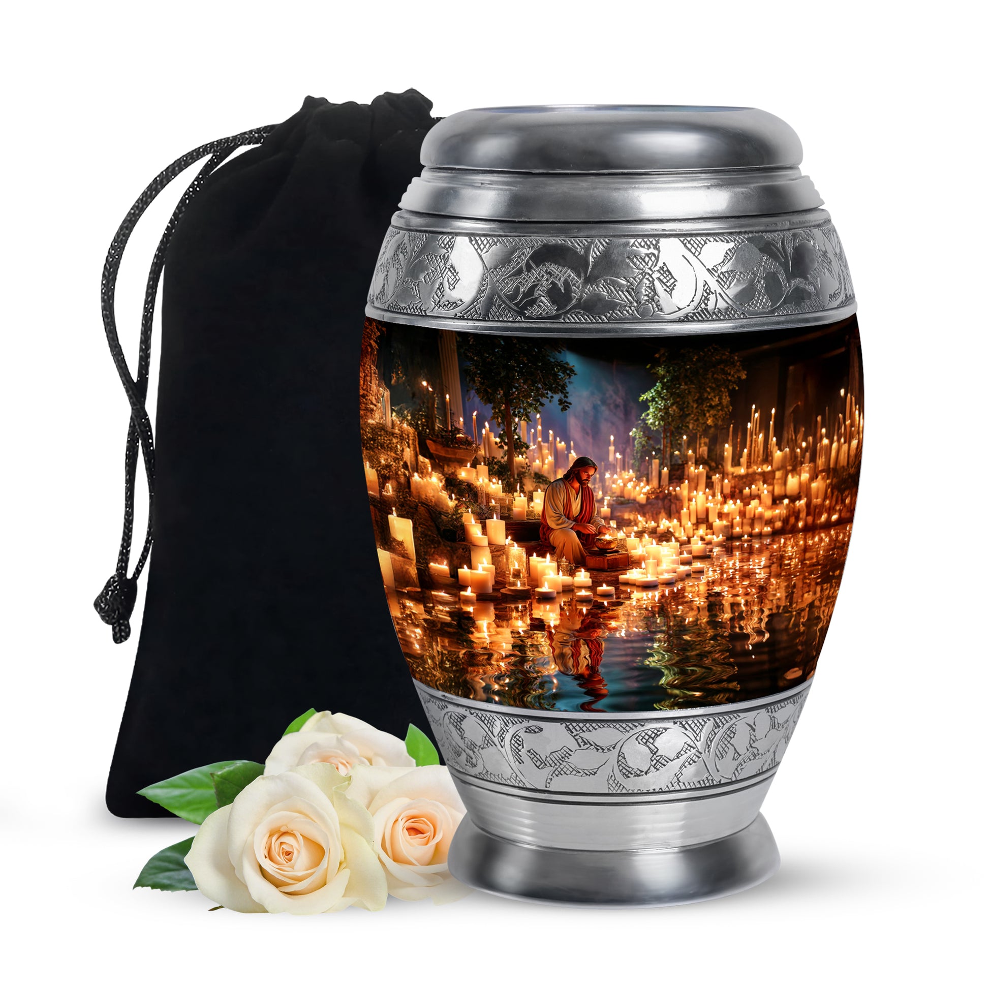 Spiritual Candlelight Urn - Jesus Memorial Urn For Human Ashes