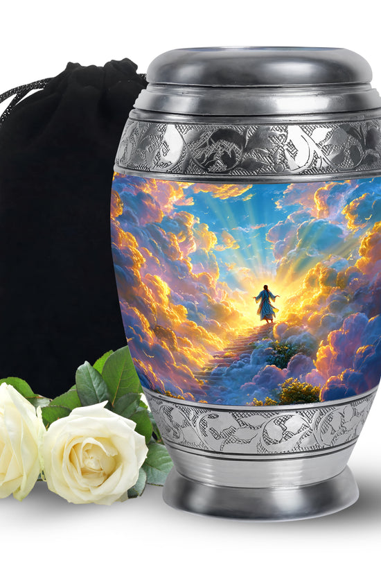 Jesus Funeral Urn - Heaven Path Theme Cremation Urn For Burial
