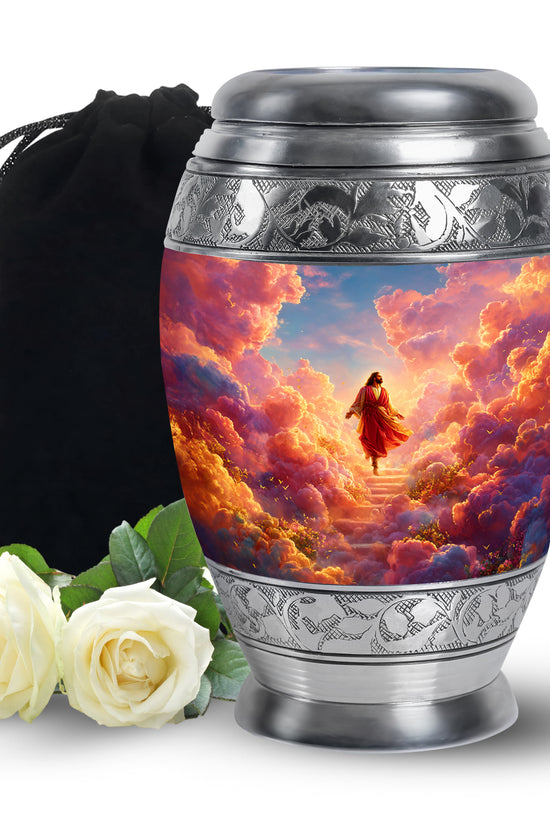 Divine Jesus Funeral Urn - Religious Cremation Urn For Human Ashes