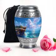 Jesus Memorial Urn - Beautiful Ocean Funeral Urn For Human Ashes