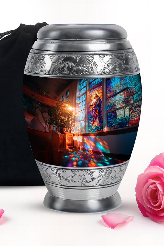 Beautiful Church Memorial Urn - Divine Heaven Light Urn For Burial
