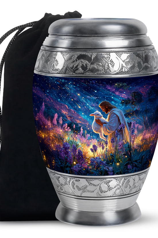 Spiritual Jesus Funeral Urn - Christian Memorial Urn For Loved Ones