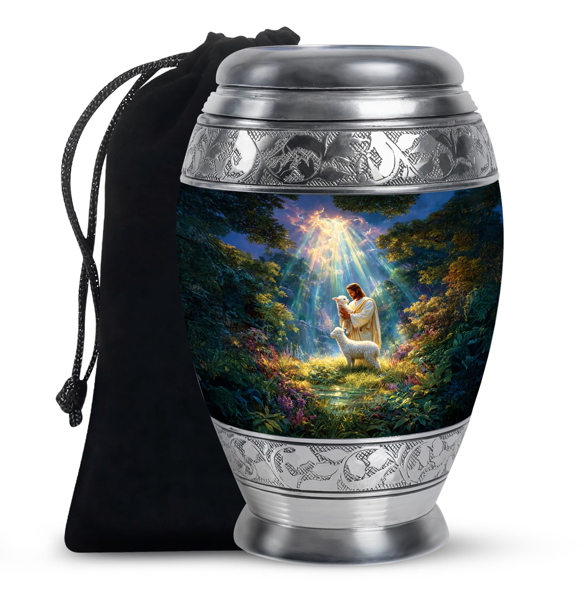 Jesus Cremation Urn - Heavenly Light Memorial Urn For Loved Ones
