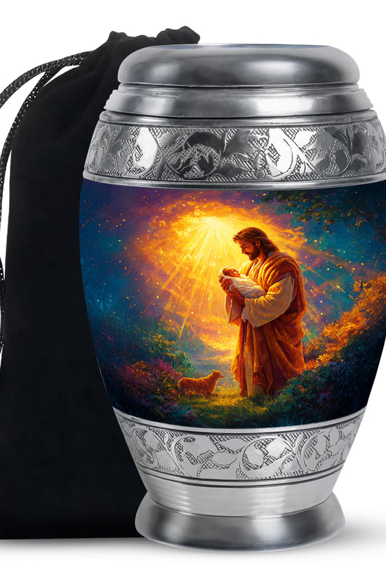 Loving Jesus Funeral Urn - Divine Light Cremation Urn For Adult Ashes