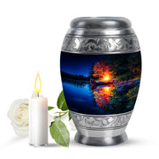 Personalized Blue Campfire Cremation Urns for Ashes - Peaceful 10-inch - Karyliz
