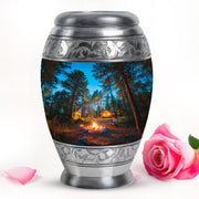 Personalized Refined Campfire Cremation Urns - Blue 10-inch, 200 cu in - Karyliz