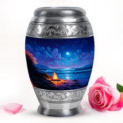 Personalized Campfire Cremation Urns - Eminent Blue 10-inch, 200 cu in - Karyliz