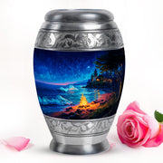 Personalized Blue Campfire Cremation Urns for Ashes - Majestic 10-inch - Karyliz