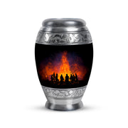 Black Exquisite Campfire Memorial Urn for Ashes - 10-inch, 200 cu in - Karyliz