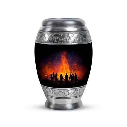 Black Exquisite Campfire Memorial Urn for Ashes - 10-inch, 200 cu in - Karyliz