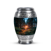 Dignified Blue Campfire Cremation Urn for Ashes - 10-inch, 200 cu in - Karyliz