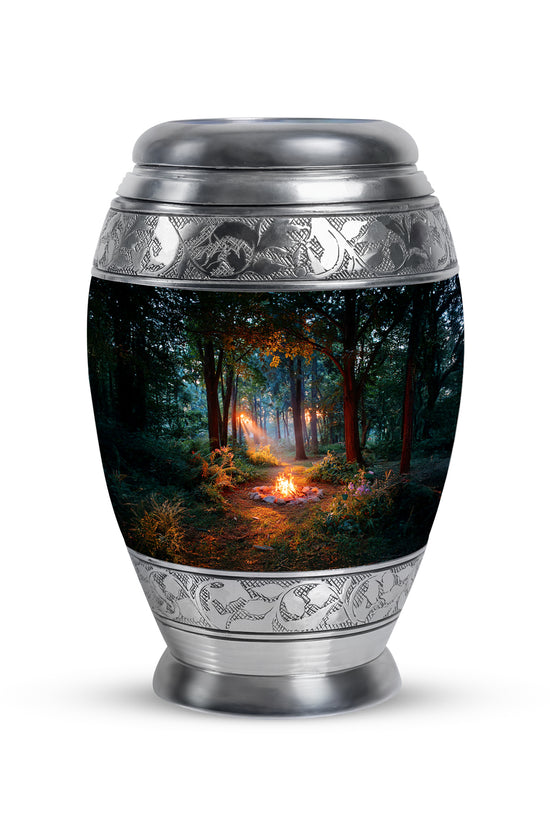 Black Resounding Campfire Memorial Urn for Ashes - 10-inch, 200 cu in - Karyliz
