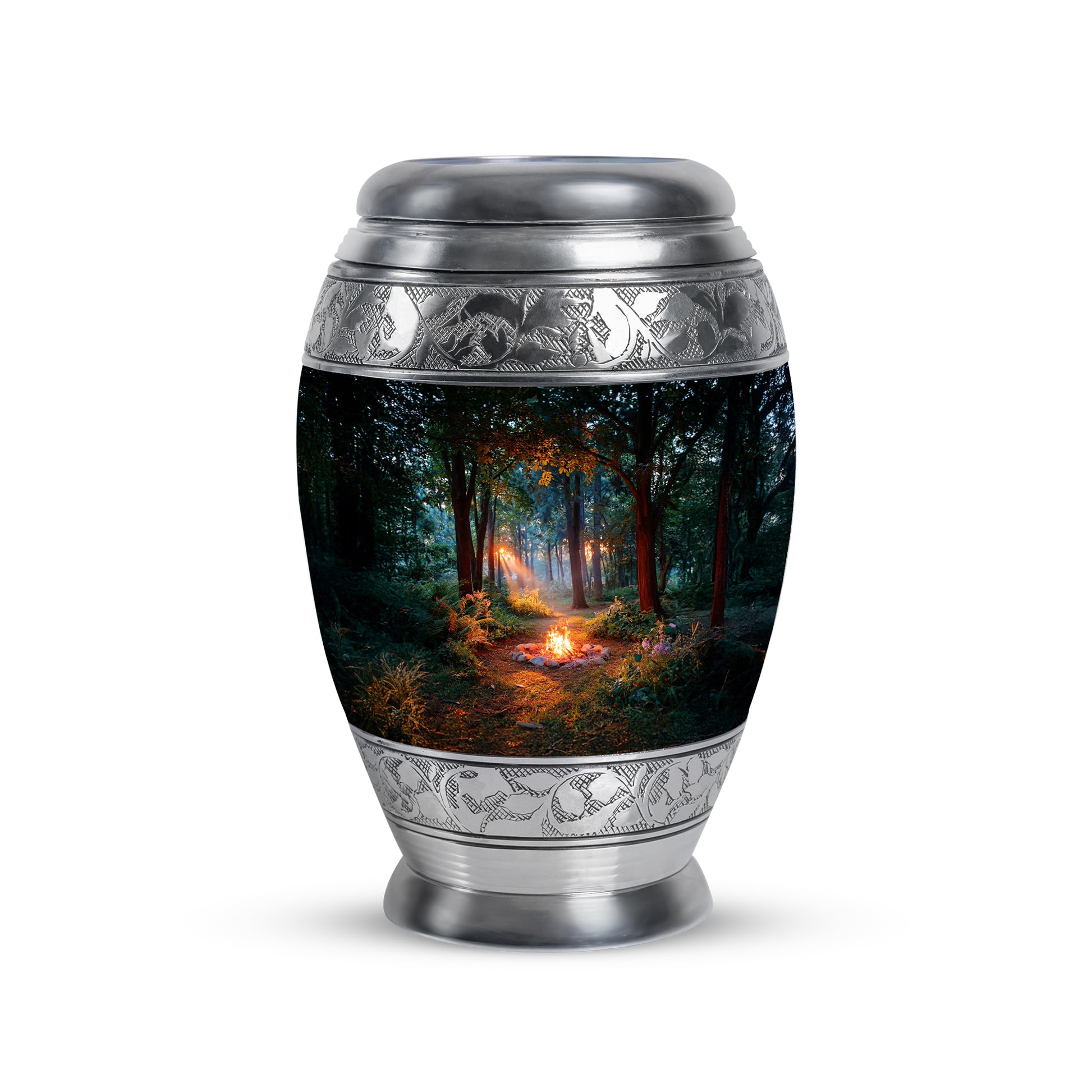 Black Resounding Campfire Memorial Urn for Ashes - 10-inch, 200 cu in - Karyliz