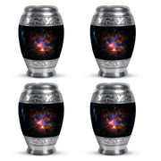 Rich Black Campfire Cremation Urn urn with complimentary velvet bag - regal campfire design with crown-inspired accents - 10 inch aluminum urn for cremated remains