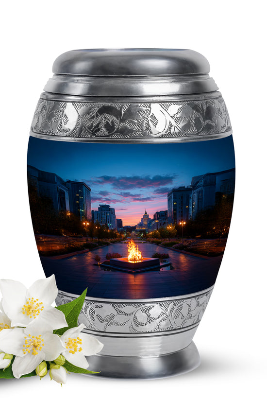 Sublime Campfire Cremation Urns for Human Ashes - Blue 10-inch - Karyliz