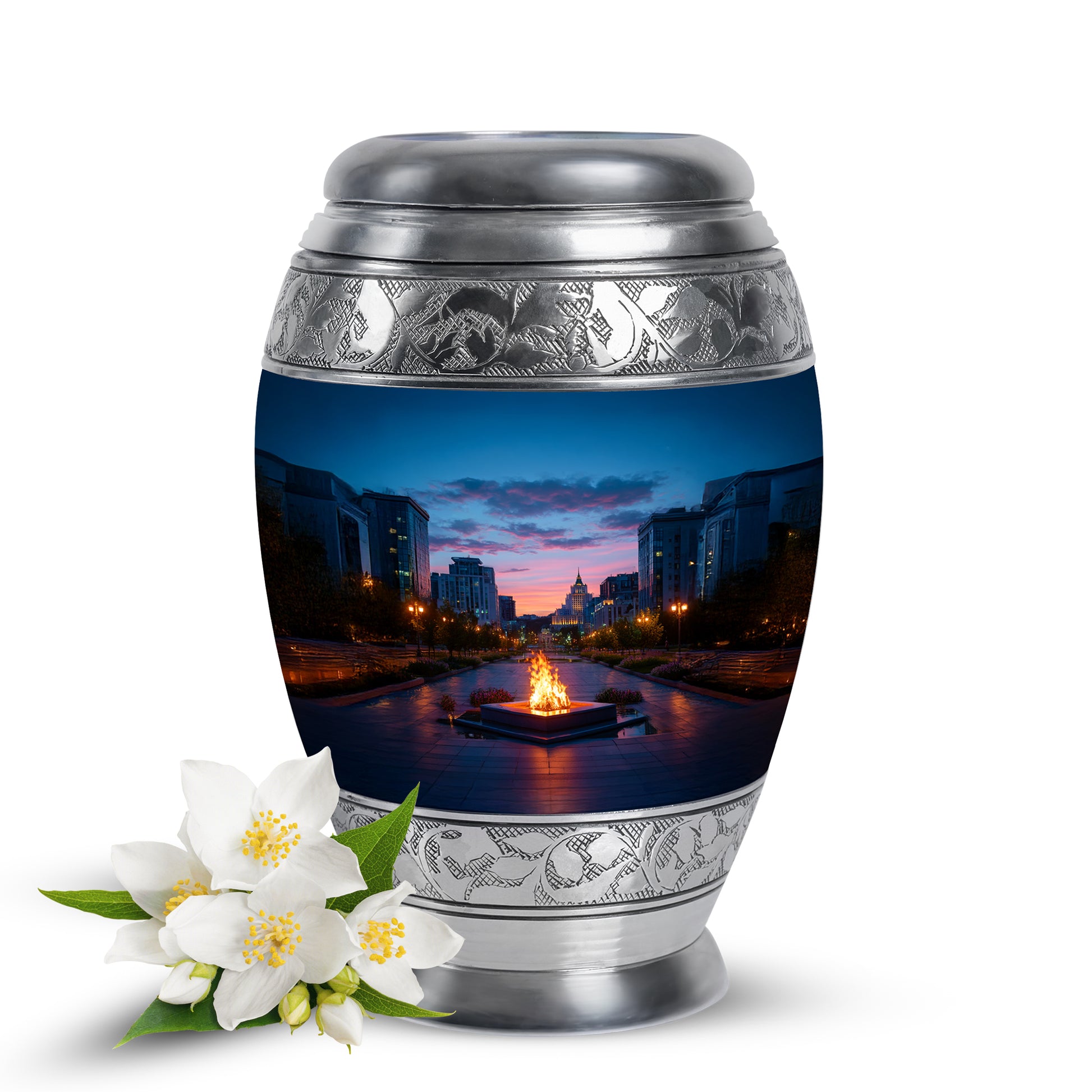 Sublime Campfire Cremation Urns for Human Ashes - Blue 10-inch - Karyliz