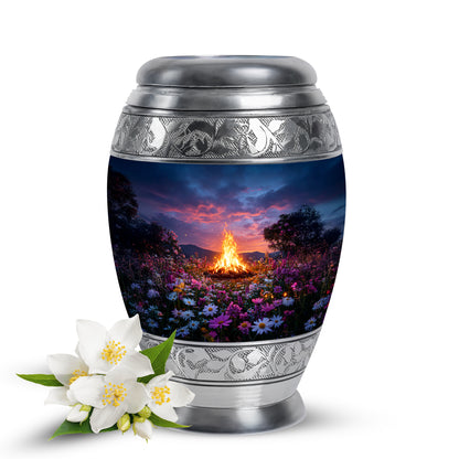 Blue Campfire Celebration Cremation Urns for Human Ashes - 10-inch, 200 cu in - Karyliz
