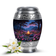 Personalized Refined Campfire Cremation Urns - Blue 10-inch, 200 cu in - Karyliz