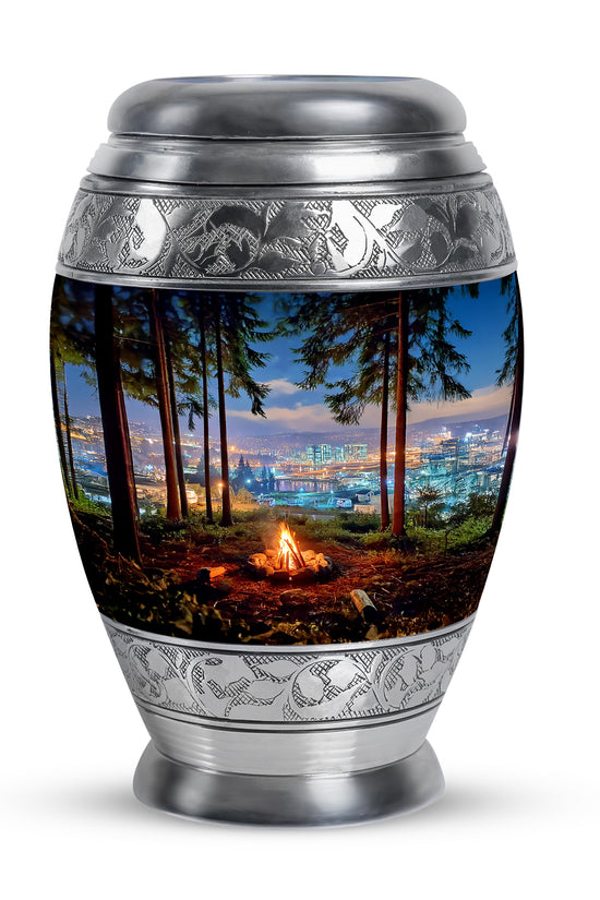 Blue Campfire Cremation Urns - Imperial Memorial 10-inch, 200 cu in - Karyliz
