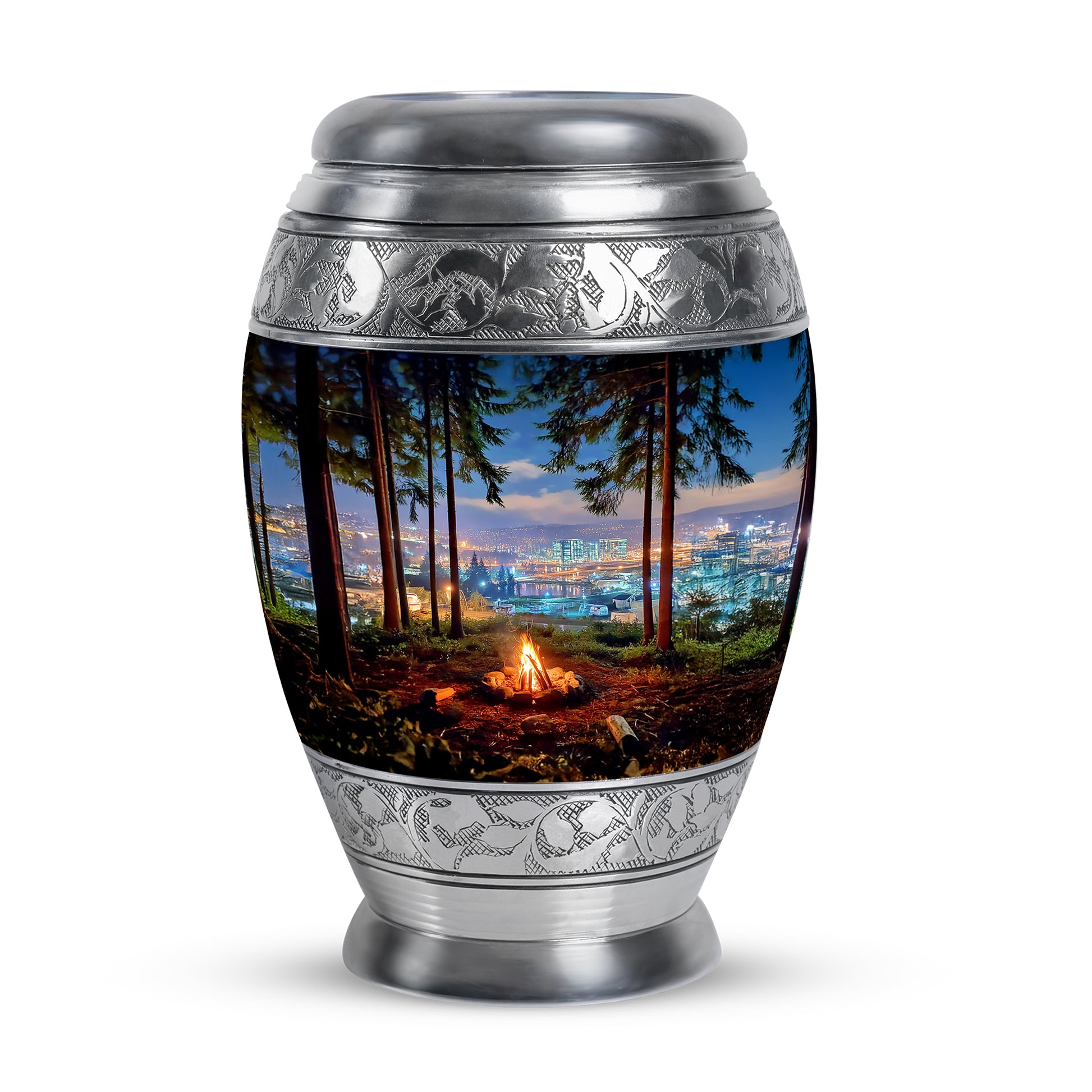 Blue Campfire Cremation Urns - Imperial Memorial 10-inch, 200 cu in - Karyliz