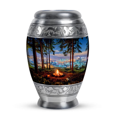 Blue Campfire Cremation Urns - Imperial Memorial 10-inch, 200 cu in - Karyliz