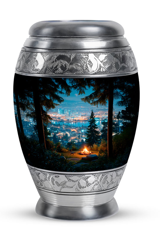 Hallowed Campfire Cremation Urns for Human Ashes - Blue 10-inch - Karyliz