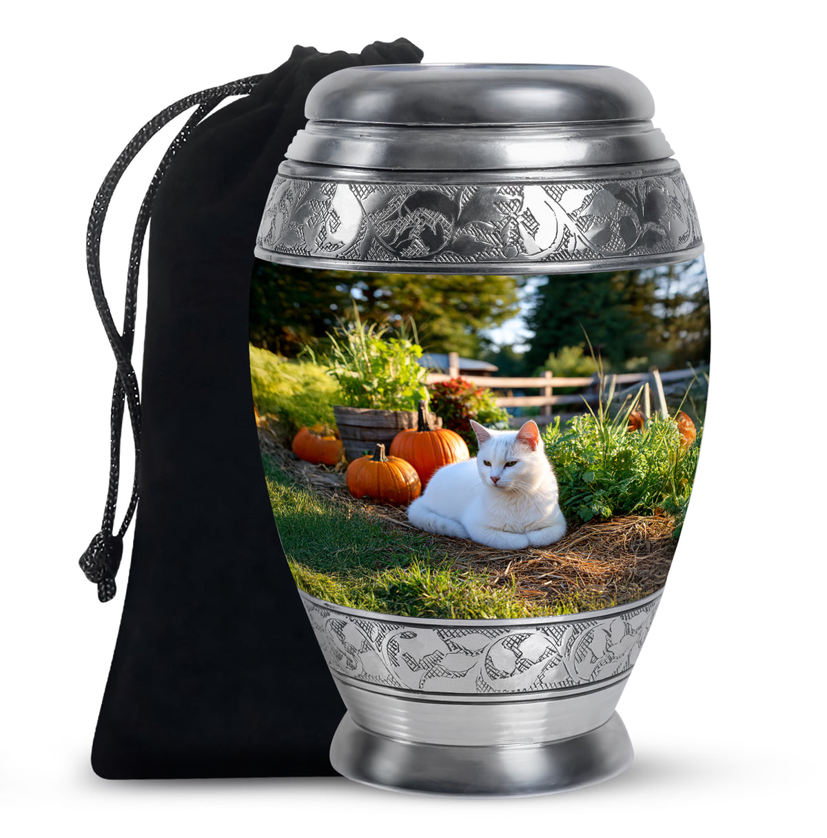 White Persian Cat Cremation Urn - Beautiful Theme Cremation Urn For Ashes