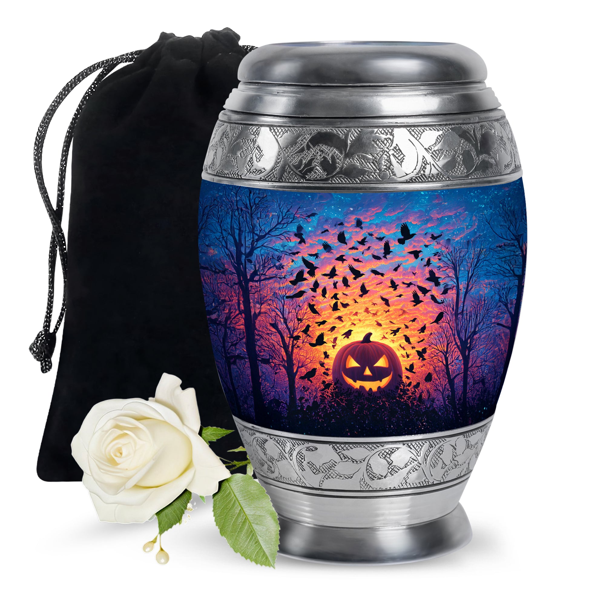 Halloween Theme Memorial Urn For Ashes - Decorative Halloween Cremation Urn