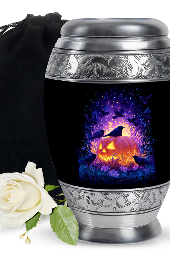 Raven Bird Memorial Urn - Fantasy Halloween Urn For Adult Ashes