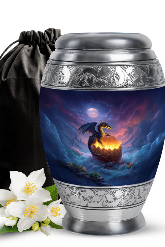 Mystic Dragon Memorial Urn - Halloween Theme Cremation Urn For Burial