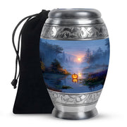 Halloween Forest Memorial Urn - Sunset Nature Funeral Urn For Adult Ashes