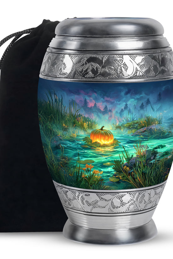 Magical Pumpkin Funeral Urn - Halloween Theme Cremation Urn For Ashes