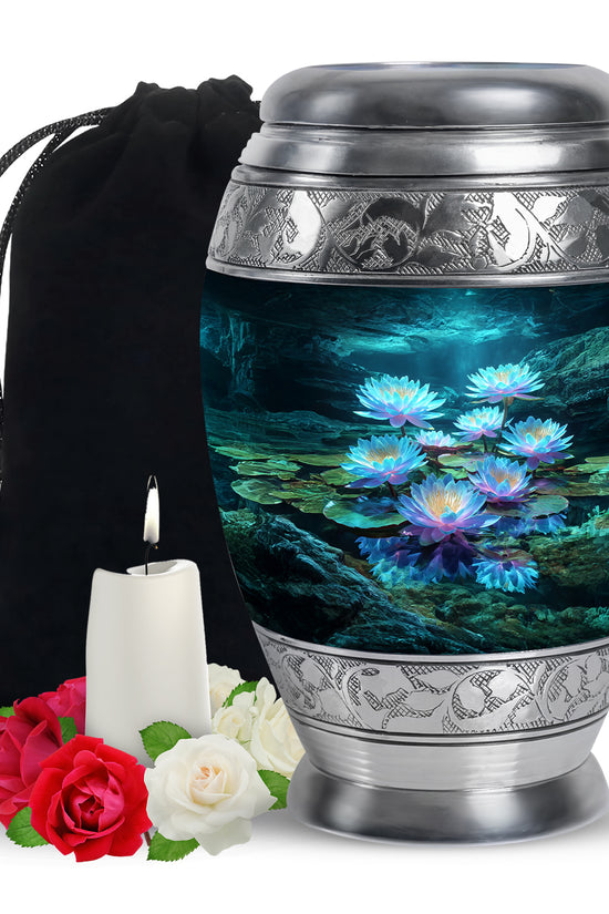 Lotus Cremation Theme Urn - Decorative Funeral Urn For Human Ashes