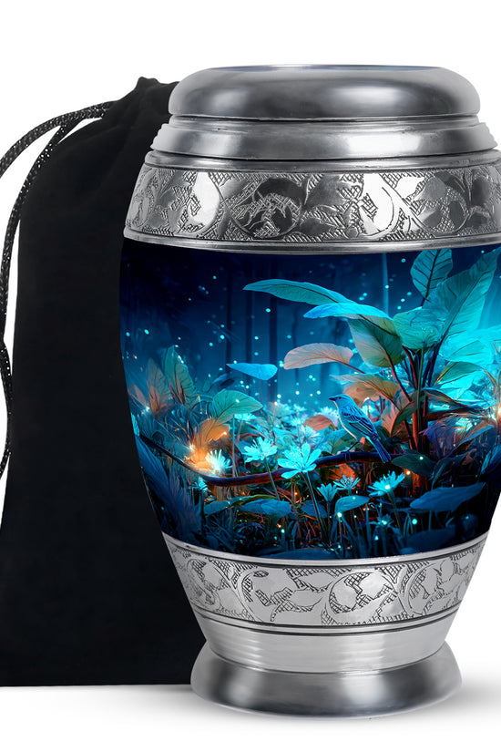Bird Memorial Urn for Adult Male & Female - Forest Themed Funeral Urn