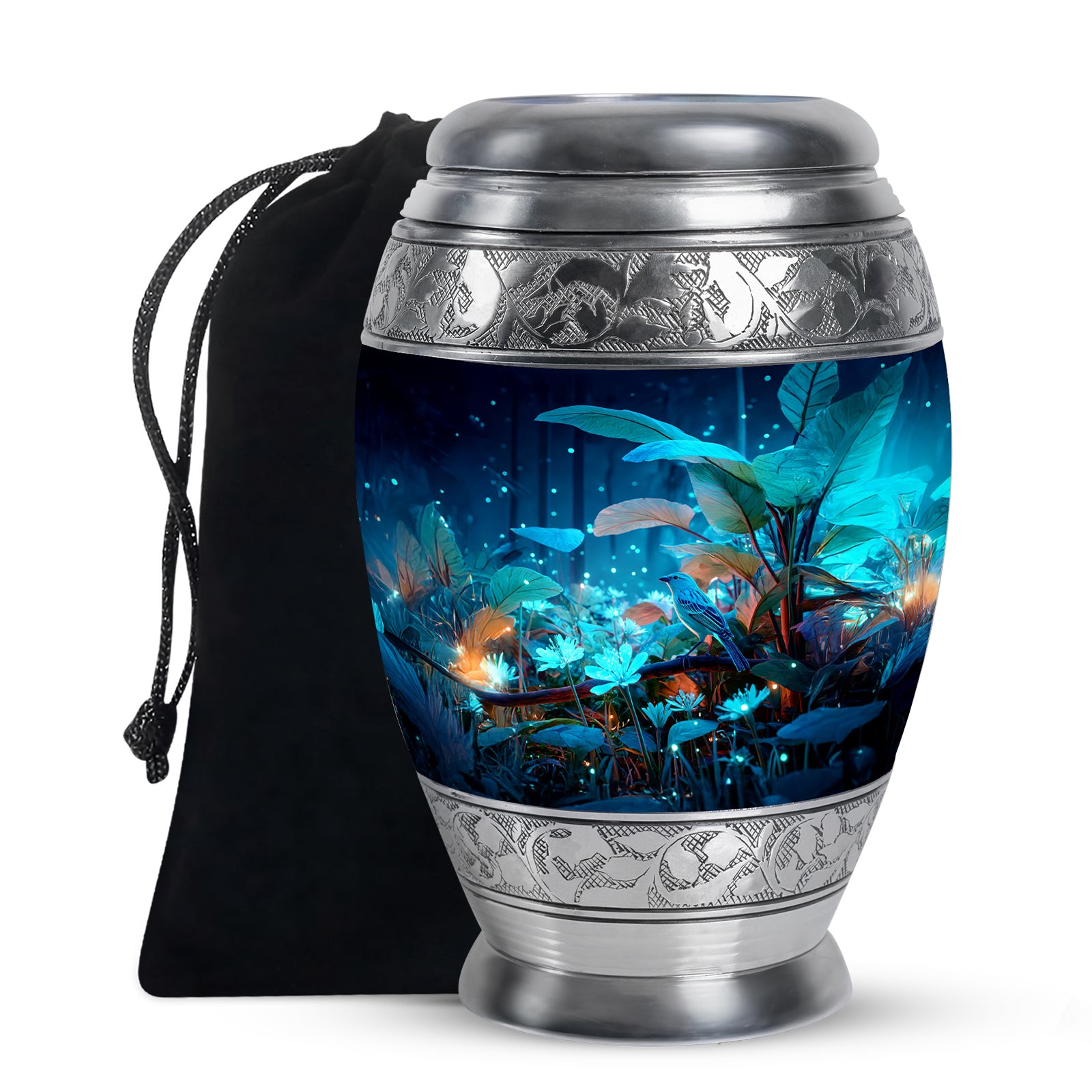 Bird Memorial Urn for Adult Male & Female - Forest Themed Funeral Urn