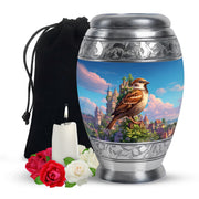 Sparrow & Castle Cremation Urn - Decorative Aluminium Urn for Human Ashes