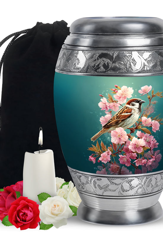 Bird & Blossom Cremation Urn - Beautiful Cremation Urn for Adult Female