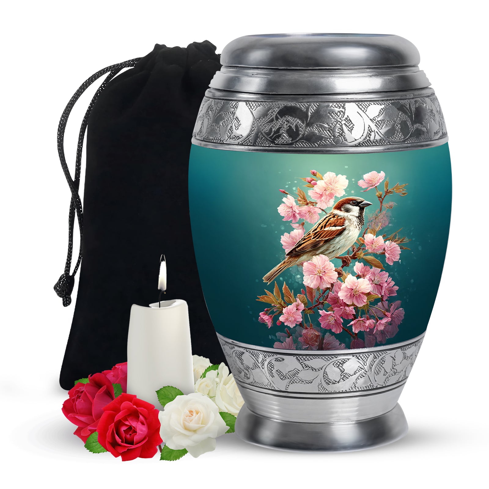 Bird & Blossom Cremation Urn - Beautiful Cremation Urn for Adult Female