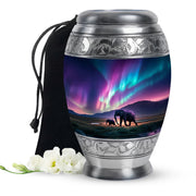Elephant Theme Funeral Urn - Aurora Borealis Theme Cremation Urn For Ashes