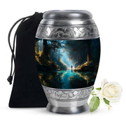 Peaceful Woodland Fishing Memorial Urn - Cremation Urns For Human Ashes