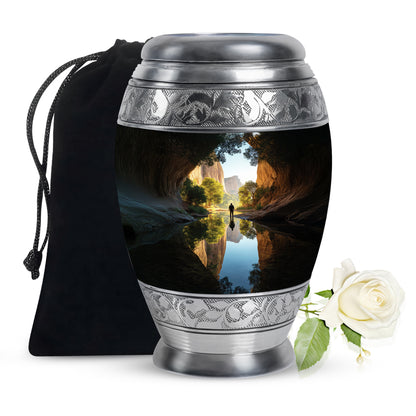 Fishing Cremation Urn For Ashes - Aluminium Memorial Urn For Adult