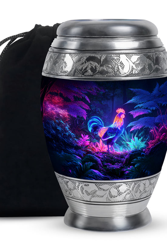 Neon Hen Cremation Urn - Forest Memorial Urn For Human Ashes
