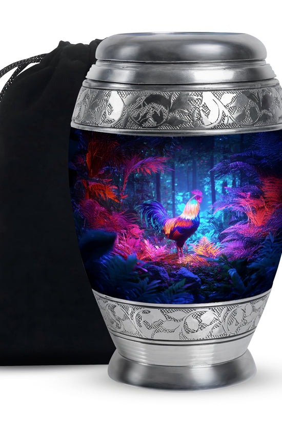 Colourful Hen Memorial Urn - Forest Funeral Urn For Male & Female