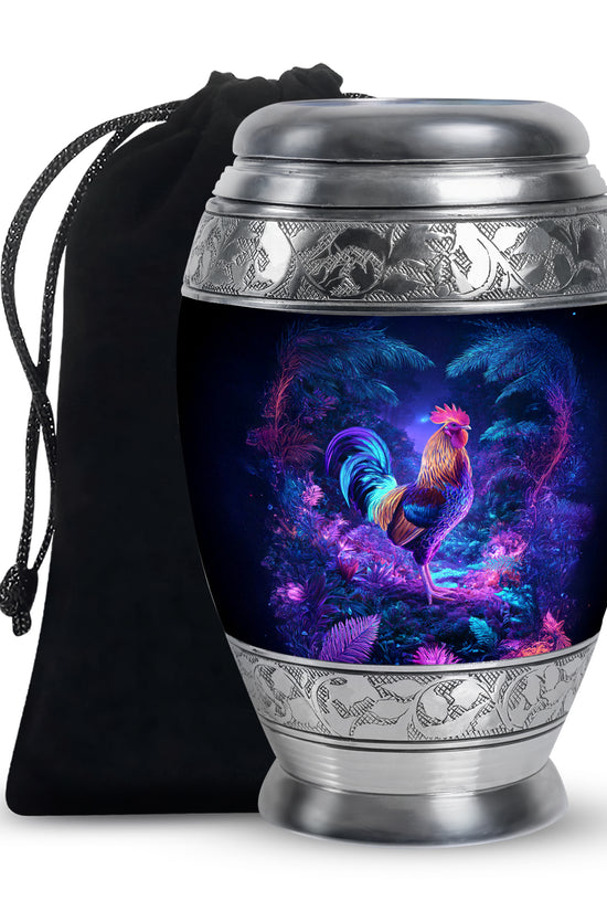 Tropical Neon Hen Urn - Elegant Memorial Urn For Loved Ones
