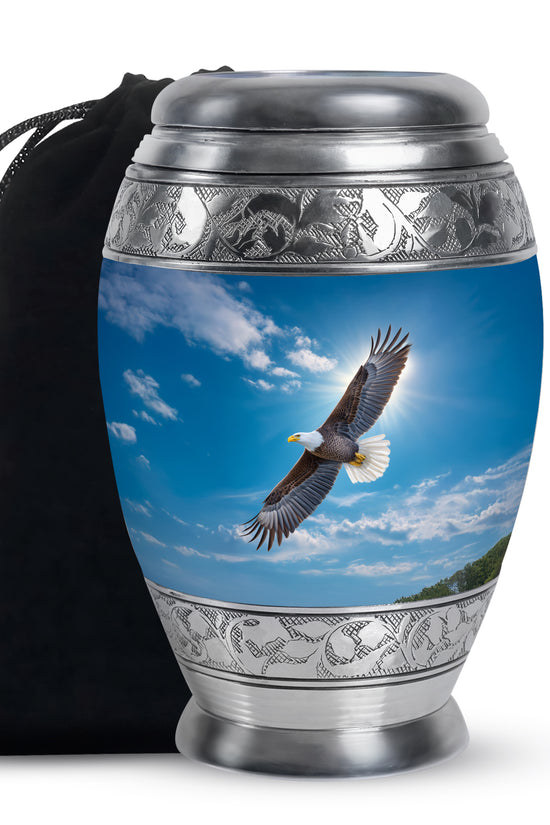 Eagle Theme Funeral Urn - Large Cremation Urn For Adult Ashes